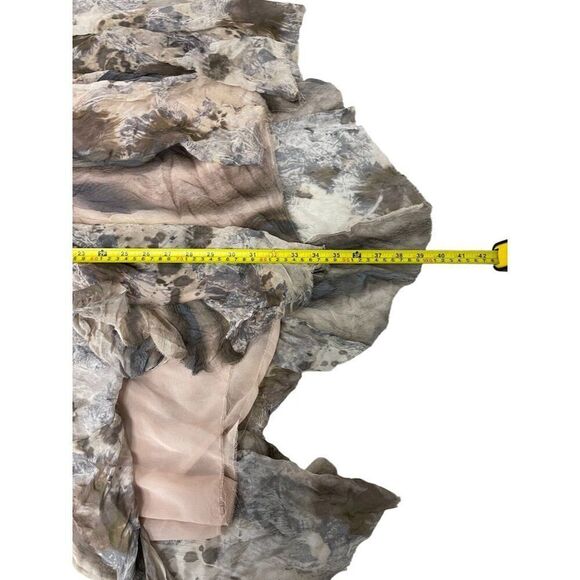 Zara Women Midi Skirt L Brown Animal Print Patchwork Chiffon Flowy 8486/043 NWT - Picture 11 of 12